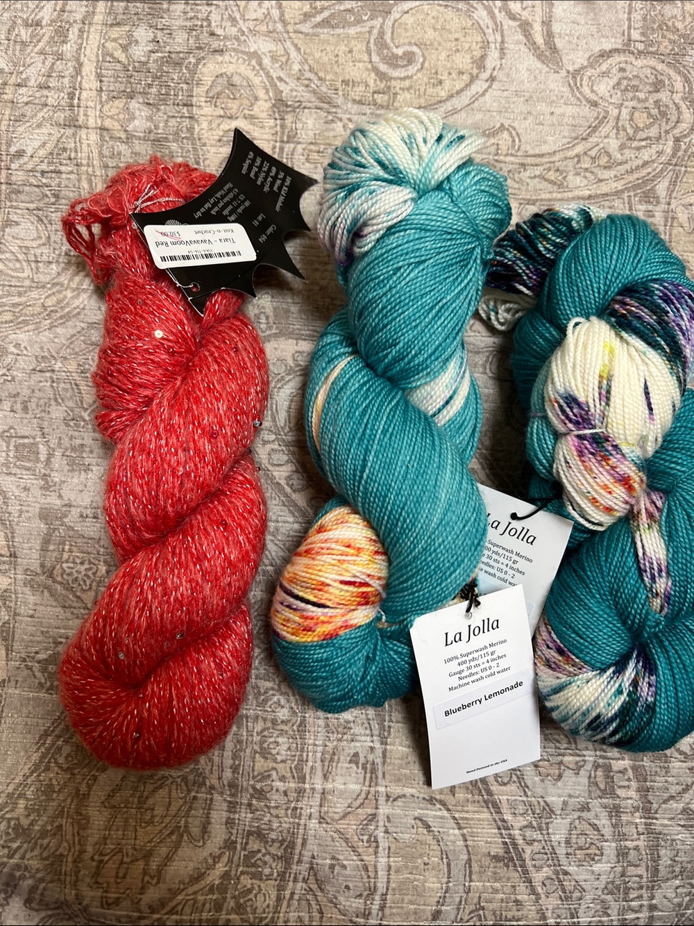 Blueberry Lemonade & Teal Variegated Yarn Collection - Blue/Teal/Red